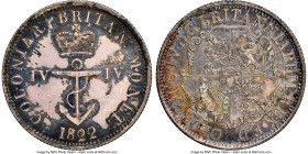 British Colony. George IV 1/4 Dollar 1822/1 MS62 NGC, KM3. Rose and charcoal toning. 

HID09801242017

© 2020 Heritage Auctions | All Rights Reser...