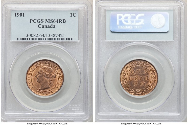 Victoria Cent 1901 MS64 Red and Brown PCGS, London mint, KM7.

HID09801242017...