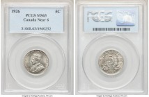 George V "Near 6" 5 Cents 1926 MS63 PCGS, Ottawa mint, KM29. Conservatively graded. 

HID09801242017

© 2020 Heritage Auctions | All Rights Reserv...