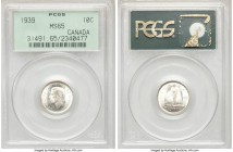 George VI 10 Cents 1939 MS65 PCGS, Royal Canadian mint, KM34. Satin surface with muted cartwheel luster. 

HID09801242017

© 2020 Heritage Auction...