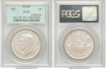 George VI Dollar 1951 MS65 PCGS, Royal Canadian mint, KM46. Full waterline variety. 

HID09801242017

© 2020 Heritage Auctions | All Rights Reserv...