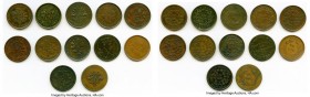 12-Piece Lot of Uncertified Assorted 1/2 Penny Tokens, Study group of assorted unattributed Canadian tokens. Average grade VF. Sold as is, no returns....