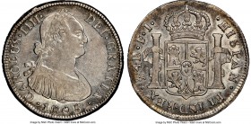 Charles IV 4 Reales 1808/7 So-FJ AU53 NGC, Santiago mint, KM60. Last year of type. 

HID09801242017

© 2020 Heritage Auctions | All Rights Reserve...