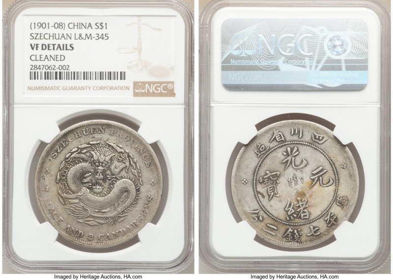 Szechuan. Kuang-hsü Dollar ND (1901-1908) VF Details (Cleaned) NGC, KM-Y238, L&M...