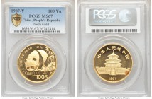 People's Republic gold Panda 100 Yuan (1 oz) 1987-(y) MS67 PCGS, Shenyang mint, KM166. AGW 0.9999 oz. 

HID09801242017

© 2020 Heritage Auctions |...