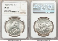 British Colony. George V 45 Piastres 1928 MS63 NGC, KM19. One year type, 50th Anniversary of British rule. 

HID09801242017

© 2020 Heritage Aucti...