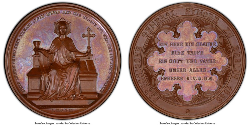 Prussia bronzed copper Specimen "Prussian General Synod in Berlin" Medal 1846 SP...
