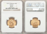 Prussia. Wilhelm II gold 20 Mark 1907-A MS62 NGC, Berlin mint, KM521. AGW 0.2305 oz. 

HID09801242017

© 2020 Heritage Auctions | All Rights Reser...
