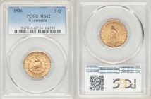 Republic gold 5 Quetzales 1926-(P) MS62 PCGS, Philadelphia mint, KM244. One year type AGW 0.2419 oz. 

HID09801242017

© 2020 Heritage Auctions | ...