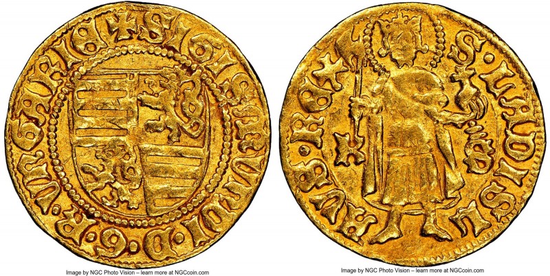 Sigismund gold Goldgulden ND (1387-1437) K-S AU53 NGC, Kremnintz mint, Fr-9, Len...