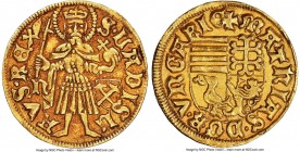 Matthias Corvinus gold Goldgulen ND (1458-1490) AU Details (Edge Filling) NGC, Nagybanya mint, Lengyel-36/25E (n-shield with crossed hammers mintmark)...