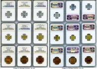 Republic 34-Piece Lot of Certified Assorted Issues NGC, 1) Agorah "Thick Date" 1961 - AU Details (Corrosion), KM24.1 2) Agorah 1963 - MS64, KM24.1. Co...