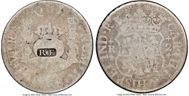 Charles III 2 Reales 1768 Mo-M AG Details (Private Countermark) NGC, Mexico City mint, KM87. Countermarked "RF". 

HID09801242017

© 2020 Heritage...