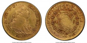 Charles IV gold 4 Escudos 1803/2 Mo-FT XF Details (Cleaned) PCGS, Mexico City mint, KM144, Cal-1500. A scarcer overdate, lightly hairlined from a prio...