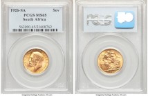 George V gold Sovereign 1926-SA MS65 PCGS, South Africa mint, KM21.

HID09801242017

© 2020 Heritage Auctions | All Rights Reserved