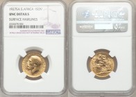 George V gold Sovereign 1927-SA UNC Details (Surface Hairlines) NGC, South Africa mint, KM21. AGW 0.2355 oz. 

HID09801242017

© 2020 Heritage Auc...