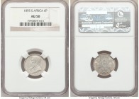 Pair of Certified Assorted Issues NGC, 1) Republic 6 Pence 1895 - AU50, KM4 2) George V Shilling 1933 - MS62, KM17.3 Sold as is, no returns.

HID098...