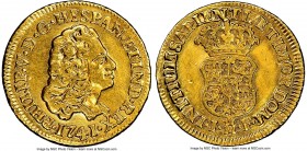 Philip V gold Escudo 1741 M-JF AU Details (Removed From Jewelry) NGC, Madrid mint, KM342, Jones-1865. Sold with detailed collector and Auction Tags. ...