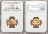 Oscar II gold 20 Kronor 1874-ST MS65 NGC, KM733. AGW 0.2593 oz. 

HID09801242017

© 2020 Heritage Auctions | All Rights Reserved