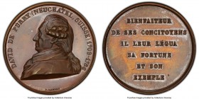 Confederation bronzed copper Specimen "David De Purry" Medal ND (1861) SP63 PCGS, Martin-99. By F. Landry. 39mm. DAVID DE PURRY (NEUCHATEL, SUISSE) 17...