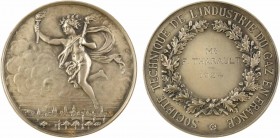 Anonyme : la Société technique de l'industrie du gaz en France, 1924

SPL. Bronze argenté, 55,0 mm, 71,00 g, 12 h

Triangle

Médaille non signée...