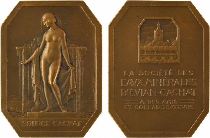 Bénard (R.) : la source Cachat, s.d. Paris

SUP+. Bronze, 68,6 mm, 101,18 g, 1...