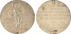 Bottée (L.) : centenaire du Museum d'Histoire Naturelle, 1893 Paris

SUP+. Bronze argenté, 68,5 mm, 132,40 g, 12 h

Corne d'abondance

Petites t...