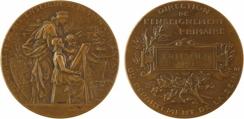 Bottée (L.) : prix d'enseignement de la Seine, 1902 Paris

SUP+. Bronze, 50,5 ...