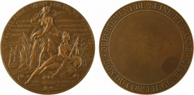 Bourgeois (M.) : Conseil Général de Seine et Marne, s.d. Paris

SPL. Bronze, 64,0 mm, 111,11 g, 12 h

Corne d'abondance

Infimes traces pour cet...