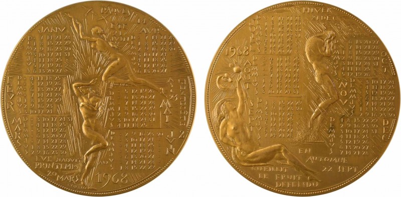 Corbin (R.) : Calendrier de la Monnaie de Paris, 1968 Paris

SPL. Bronze, 96,0...