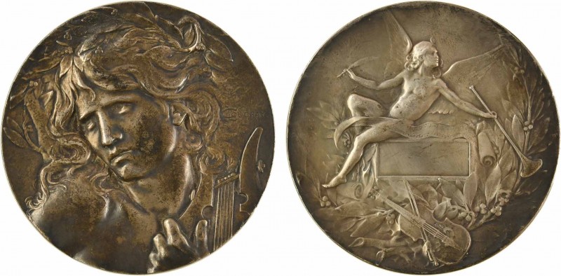 Coudray (L.) : Orphée, s.d. (1899) Paris

SUP+, RR. Bronze argenté, 68,5 mm, 1...