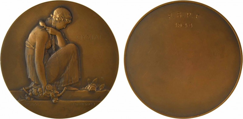 Dammann (P. M.) : l'Offrande, N° 336, 1925 (1948)

SUP+. Bronze, 80,0 mm, 215,...
