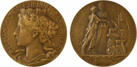 Exbrayat (E.-V.) : Centenaire de la Caisse d'Épargne, 1833-1933 Paris

SPL. Bronze, 68,0 mm, 123,75 g, 12 h

Triangle

Splendide exemplaire livr...