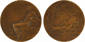 Lafleur (A.) : Diane chasseresse, s.d. Paris

SPL. Bronze, 54,0 mm, 82,10 g, 12 h

Corne d'abondance
