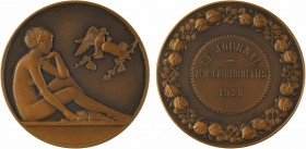 Mascaux (C.-L.) : Jeune femme aux colombes, s.d. (1928)

SPL. Bronze, 50,5 mm, 51,30 g, 12 h

Triangle

Splendide exemplaire livré dans une boît...