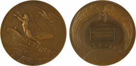 Montagny (F.) : Aviation (à Jean Lamarche), s.d. Paris

SUP+. Bronze, 67,0 mm, 145,60 g, 12 h

Corne d'abondance

Attribution au revers. Exempla...