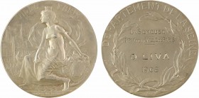 Prud'homme (G.) : Prix de la ville de Paris, 1908 Paris

SUP. Argent, 50,0 mm, 66,10 g, 12 h

(Corne)1

Attribution au revers. Exemplaire en arg...