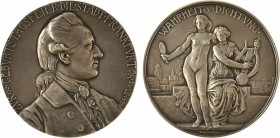 Allemagne, 150e anniversaire de Johann Wolfgang von Goethe, par Kaufmann, 1899 Francfort

SUP+. Argent, 65,5 mm, 109,40 g, 12 h

Sur la tranche di...