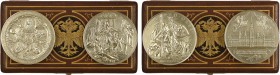Autriche, coffret hôtel de ville de Vienne + 200e anniversaire de la libération de Vienne des Turcs, refrappes

SUP+. Bronze argenté, 72,0 mm, 253,0...