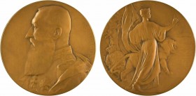 Belgique, 75e anniversaire de l'indépendance de la Belgique, par Devreese, 1830-1905

SPL. Bronze, 70,0 mm, 129,80 g, 12 h