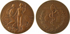 Belgique, centenaire de la Société des Sciences de Bruxelles, par Devreese, 1922

SUP+. Bronze, 70,0 mm, 122,40 g, 12 h

Différent J. FONSON sur l...
