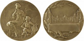 Brésil, Exposition Internationale d'Hygiène, par Grégoire, 1909

SUP. Bronze argenté, 57,0 mm, 73,36 g, 12 h

Infime choc sur le listel au revers ...