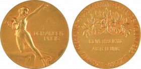 Suisse, Lucerne, prix de travail, par Huguenin, 1923

SPL. Argent doré, 49,8 mm, 49,18 g, 12 h

Poinçon 0,900 au droit : cet exemplaire est bien e...