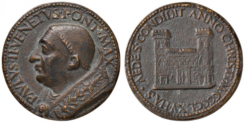 Paolo II (1464-1471) - Medaglia fusa emessa nel 1455 - Hil. 738 RRRR 21,83 gramm...