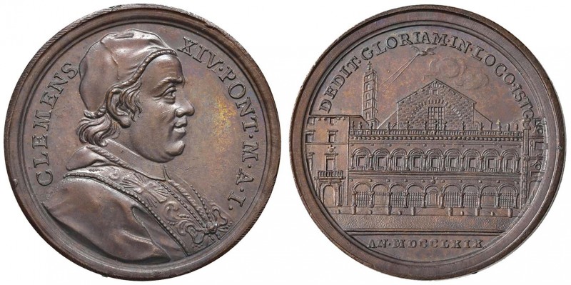 Clemente XIV (1769-1774) - Medaglia Anno I - Patr. 2 R 18,54 grammi. 3,2 cm.
qF...