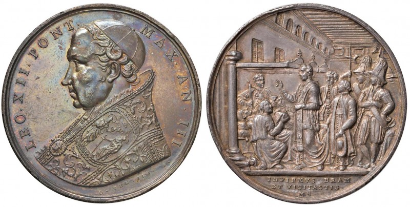 Leone XII (1823-1829) - Medaglia Anno III - Patr. 52 R In argento. 33,44 grammi....