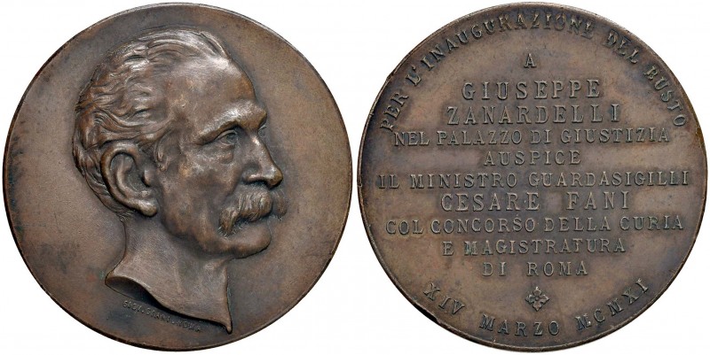 Giuseppe Zanardelli – Brescia - Medaglia 1911 34,44 grammi. Opus Giani. Colpetti...