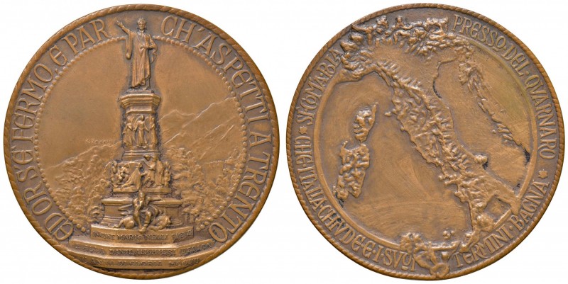 Trento – Dante - Medaglia commemorativa 1917 98,27 grammi. Opus Nelli. 6,0 cm.
...