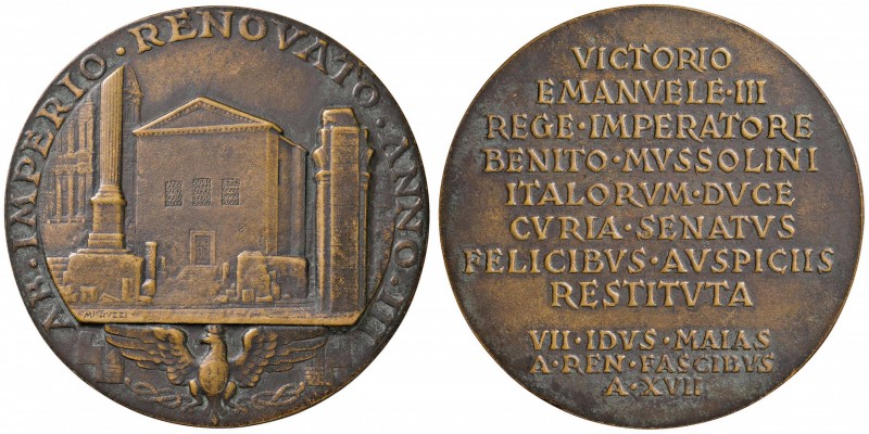 Regno d'Italia - Medaglia ristrutturazione senato 1939 146,34 grammi. Opus Mistr...