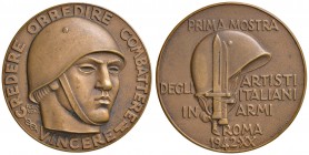 Regno d'Italia - Medaglia commemorativa Artisti italiani in armi 1942 70,00 grammi. Opus Lorioli. Insignificante colpetto al bordo. 5,0 cm.
SPL+

F...